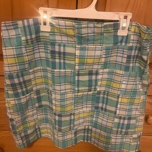 Talbots Plaid Patchwork Skirt - Blue and Yellow 12P
